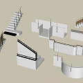 Diverse Fence And Railing Designs Featuring Staircase Railings And Decorative Elements 3d model