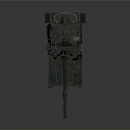 Military Tracked Armored Vehicle with Main Cannon Camouflage and Communication Antennas