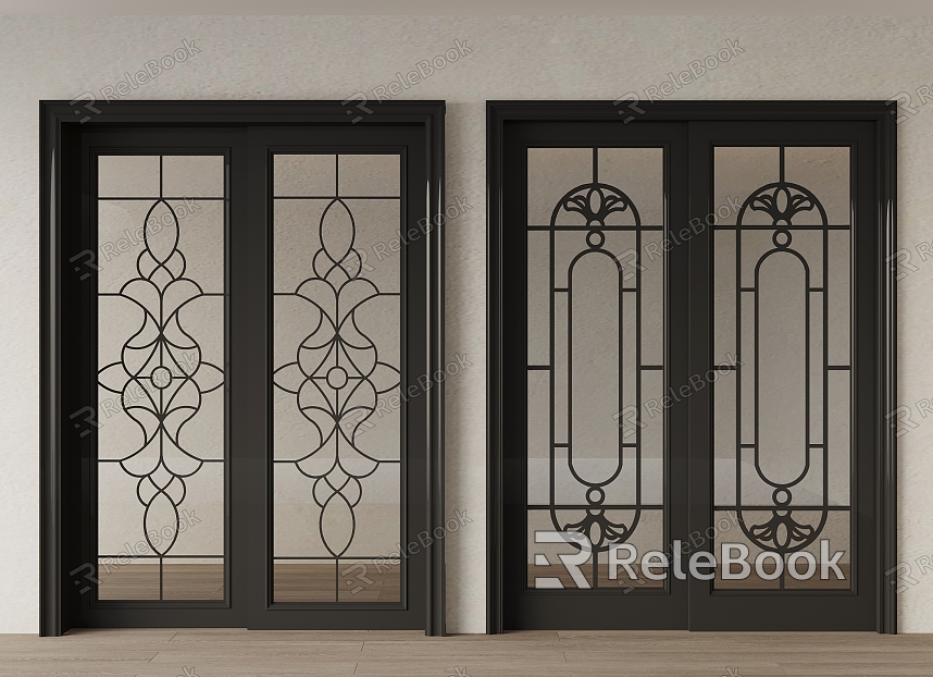 double open glass door model