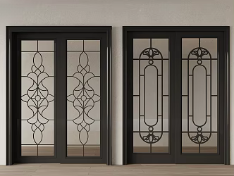 double open glass door 3d model