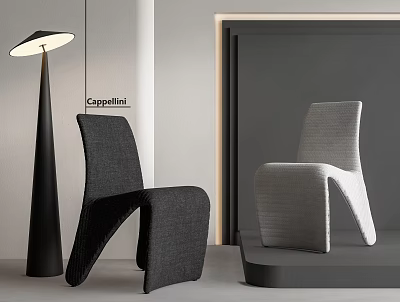 Modern Dining Chair Single Chair Leisure Chair 3d model