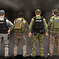 Tactical Police Officers in Different Uniforms With Weapons and Protective Gear