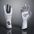 White and Gray Gloves Featuring Grip Palm Design and Breathable Panels for Sports Use