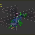 Futuristic Dark Blue Military Helicopter With Rotating Propellers And Weapon Systems