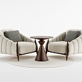 New Chinese Negotiation Table and Chair Casual Table and Chair Coffee Table and Chair 3d model