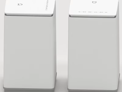 Two White Modern Daily Electrical Appliances With Simple Design And Sleek Finish 3d model