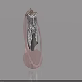 Elegant Swing Door Design with Transparent Stand and Hanging Silver Black Clothes