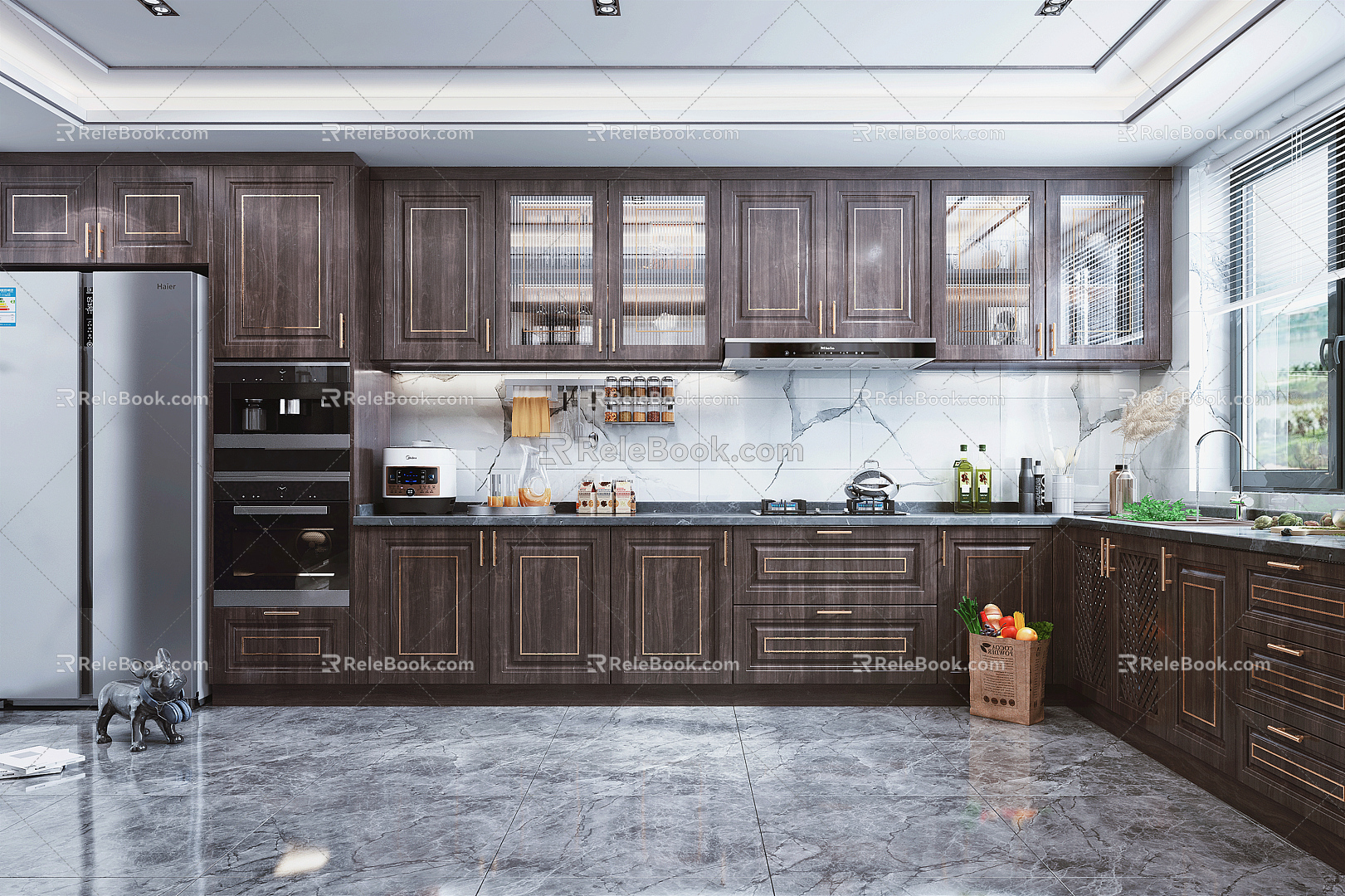 New Chinese Kitchen Kitchen Cabinet 3d model