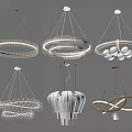 Modern Chandelier Lighting Combinations with Circular Geometric and Creative Hanging Designs