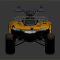 All Terrain Yellow ATV With Black Cross Patterns For Off Road Use