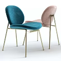 Modern Colorful Accent Chairs With Metal Legs And Upholstered Seats In Various Hues