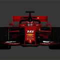 Red Ferrari F1 Racing Car With Aerodynamic Design And Reflective Surface 3d model