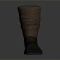 Brown High Top Boots With Wrinkled Shaft Design And Dark Leather Upper For Casual Wear