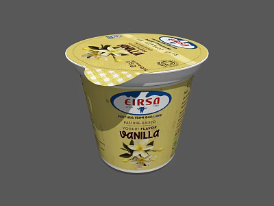 EIRSA Creamy Vanilla Yogurt In Single Serve Cup With Vanilla Pod Design 3d model