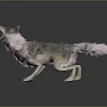 Mythical Fantasy Wolf Character With Pink Fur Roaring In Standing Posture