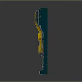 Sci-Fi Style Gate With Teal Main Body Yellow Accents Circular Structures And Intricate Layered Design