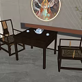 Tea table and chair combination 3d model