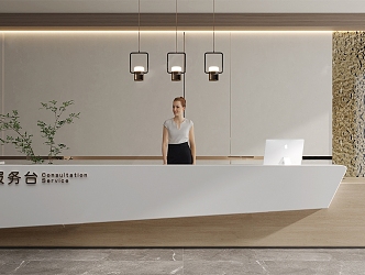 Modern reception desk Front Desk 3d model