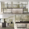 Modern Kitchen Interior Design With Stylish Cabinets And Island Counter Top