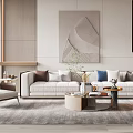 Modern sofa coffee table combination 3d model