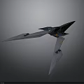 Futuristic Spacecraft Design With Gray Wings And Blue Thrusters For Space Exploration