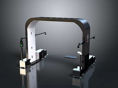Arch Shaped Industrial Detection Equipment With Sensors Platform And Control System 3d model