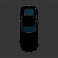 Black Vintage Coupe With Sleek Body Blue Windows And Silver Wheels On Reflective Surface