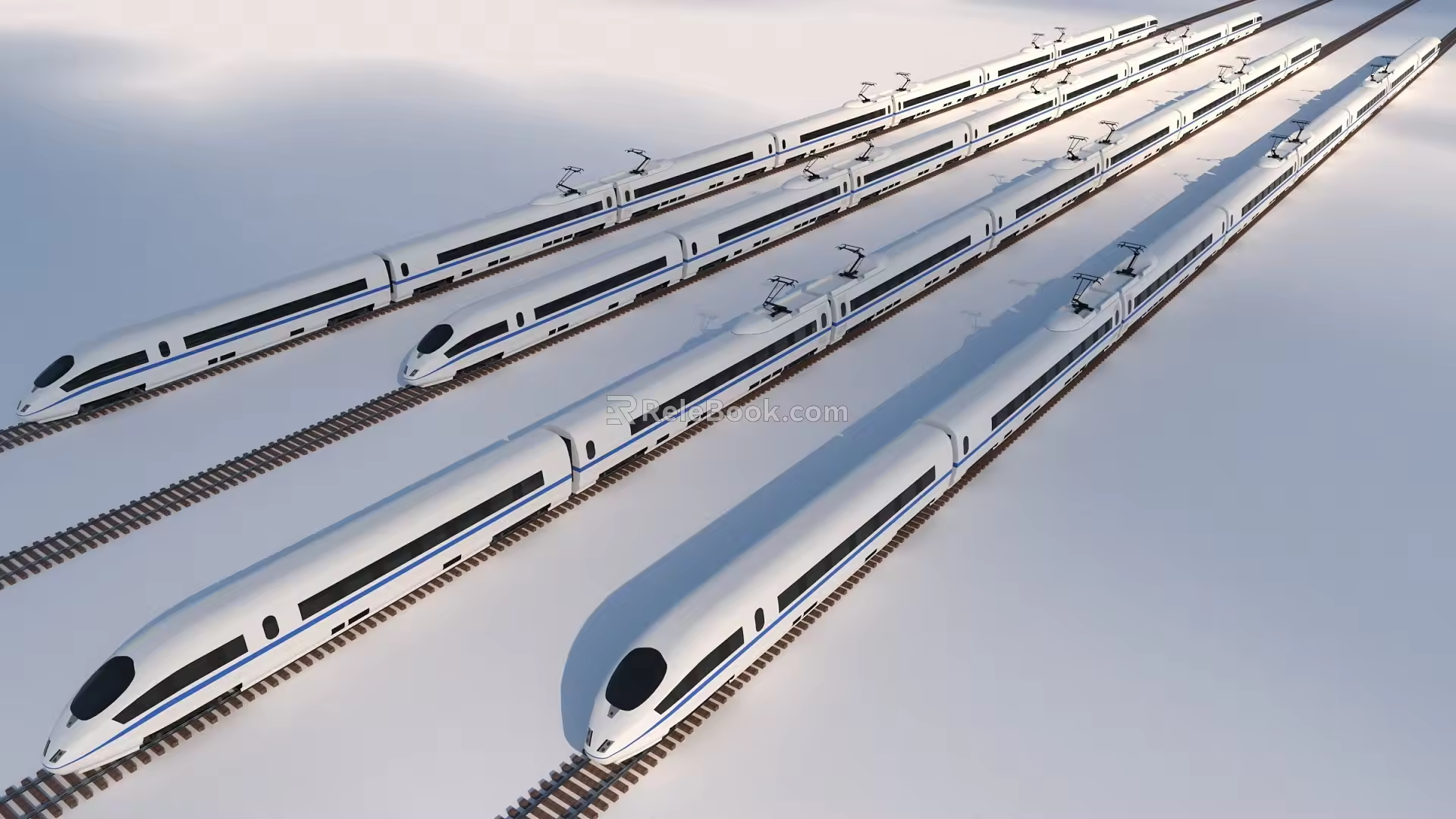rail car high-speed rail train 3d model