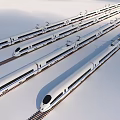 rail car high-speed rail train 3d model