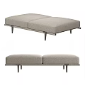 Modern Light Gray Upholstered Sofa Bench With Sleek Metal Legs Design