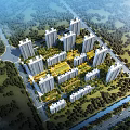 Modern High Rise Residential Complex With Lush Green Areas And River View
