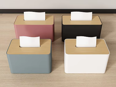 Colorful Wooden Top Tissue Boxes With Multiple Colors For Home Daily Use 3d model