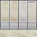 Elegant Wall Panels With Beige Light Gray Tones And White Wainscoting On Wooden Floor