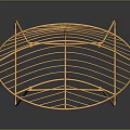 Elegant Golden Wire Chair With Circular Backrest And Three Legs Modern Design