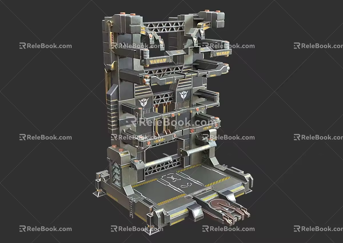 Sci-fi Bracket Gundam Bracket Large Equipment Bracket PBR Next Generation Rocket Bracket Robot Bracket Steel Bracket Sci-fi Platform 3d model