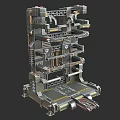 Sci-fi Bracket Gundam Bracket Large Equipment Bracket PBR Next Generation Rocket Bracket Robot Bracket Steel Bracket Sci-fi Platform 3d model