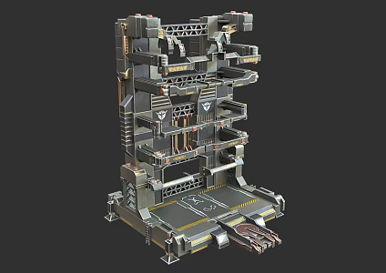 Sci-fi Bracket Gundam Bracket Large Equipment Bracket PBR Next Generation Rocket Bracket Robot Bracket Steel Bracket Sci-fi Platform 3d model