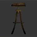Elegant Modern Bar Stool With Leather Seat Wooden Legs And Metal Base