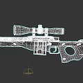 Decorative Sniper Rifle With Dragon Pattern Scope And Intricate Design Elements 3d model