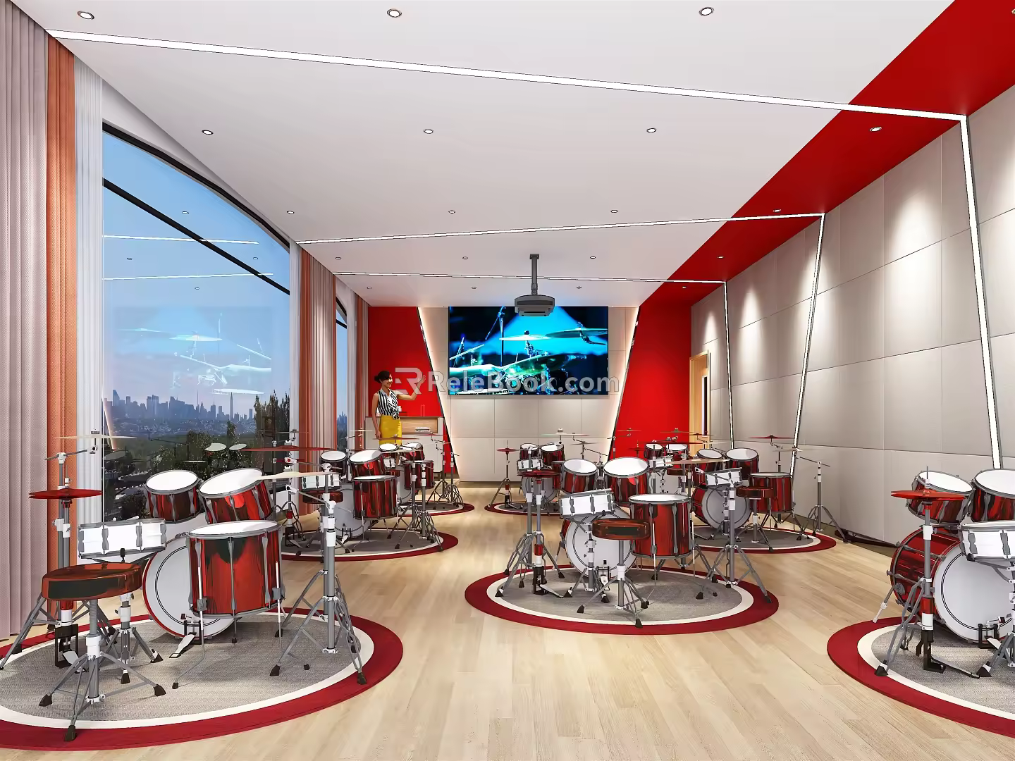 Modern Classroom Drum Classroom Training Room 3d model