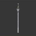 Classic Metal Street Lamp With Curved Pole And Lantern Shade