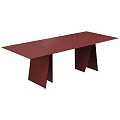 Modern Red Dining Table With Smooth Surface And Unique Leg Design 3d model