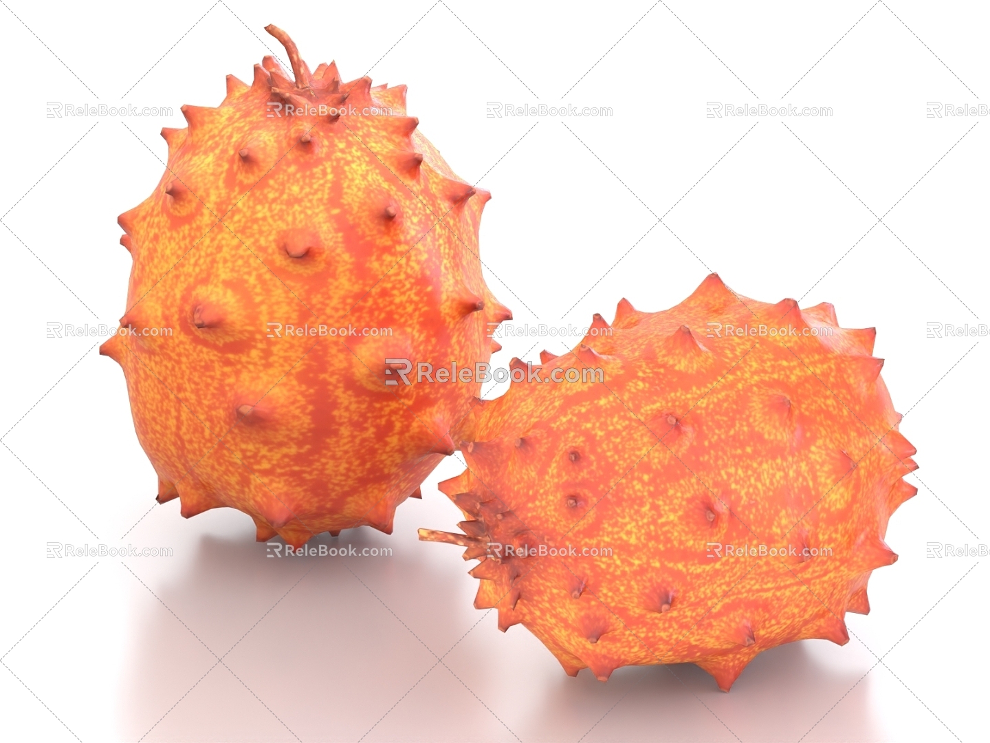 spiny hornmelon african hornmelon fire ginseng fruit 3d model