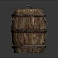 Vintage Wooden Barrels With Metal Hoops Decorative Rings And Textured Surface Design