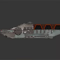 Military Armored Vehicle With Multiple Orange Containers And Heavy Duty Platform