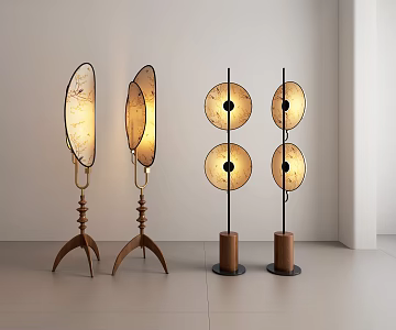 Song Dynasty Aesthetics Middle Ancient Floor Lamp Retro New Chinese Art Living Room Bedroom Atmosphere Lamps 3d model