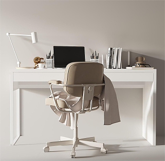 Modern Desk Chair Desk Chair Combination Study Desk Computer Desk Lamp Computer Chair 3d model