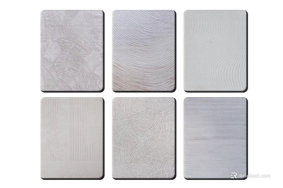 Square Rugs With Various Textures And Modern Decorative Patterns In Neutral Tones 3d model 