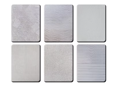 Square Rugs With Various Textures And Modern Decorative Patterns In Neutral Tones 3d model
