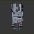 Red Yellow Multi wheeled Combat Vehicle Weapon System With Front Armament And Top Turret